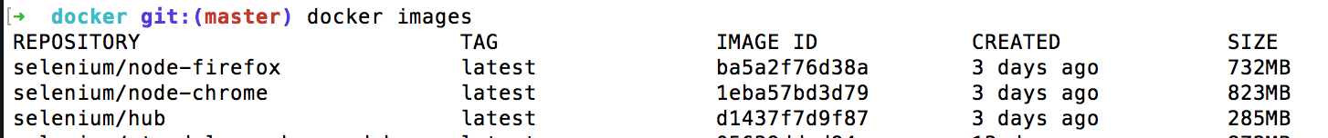 docker-images-command-list-selenium