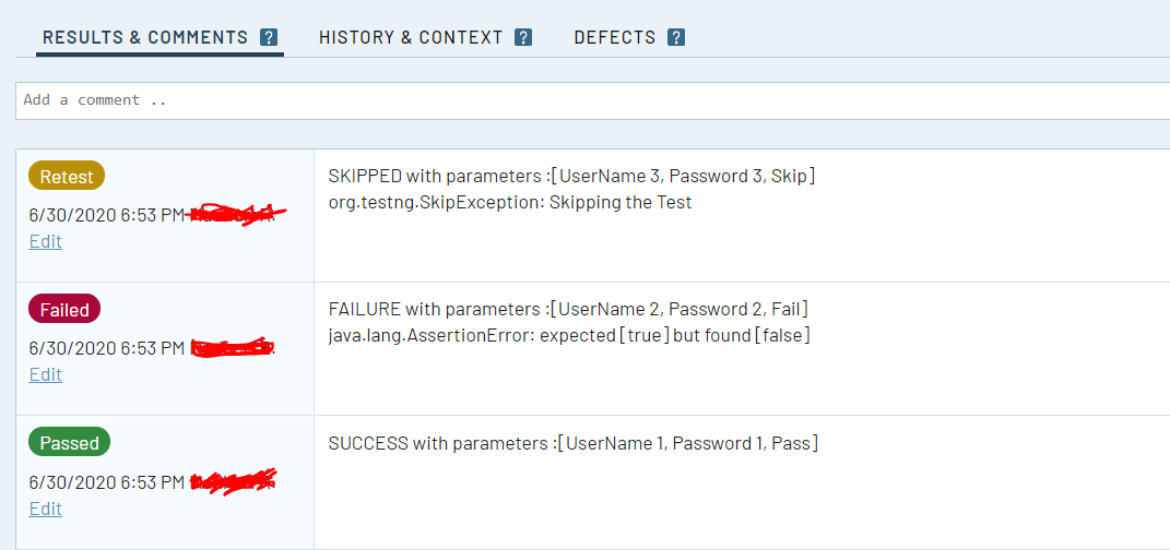 TestRail-DataProvider-Result